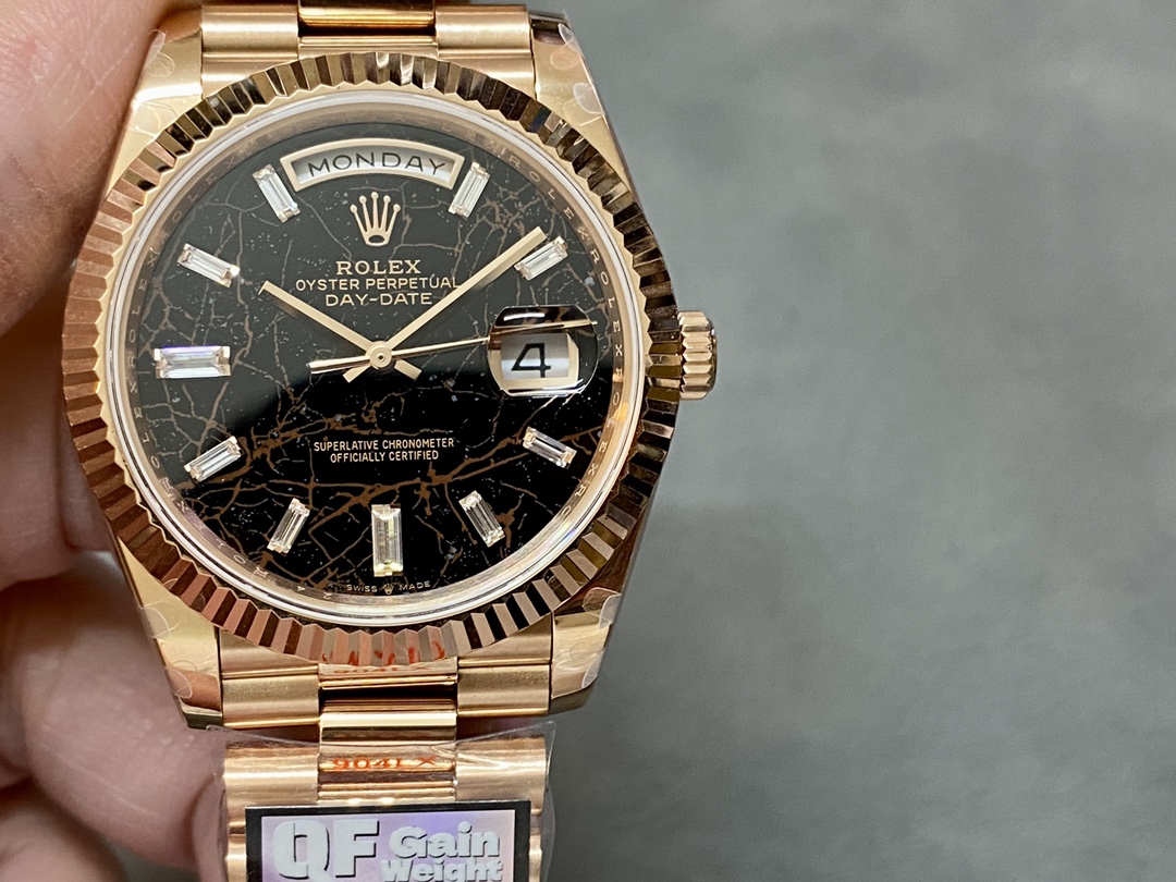 QF ヘビーウェイトモデル ロレックス デイデイト ダブルカレンダー 2836ムーブメント 40mm 184G