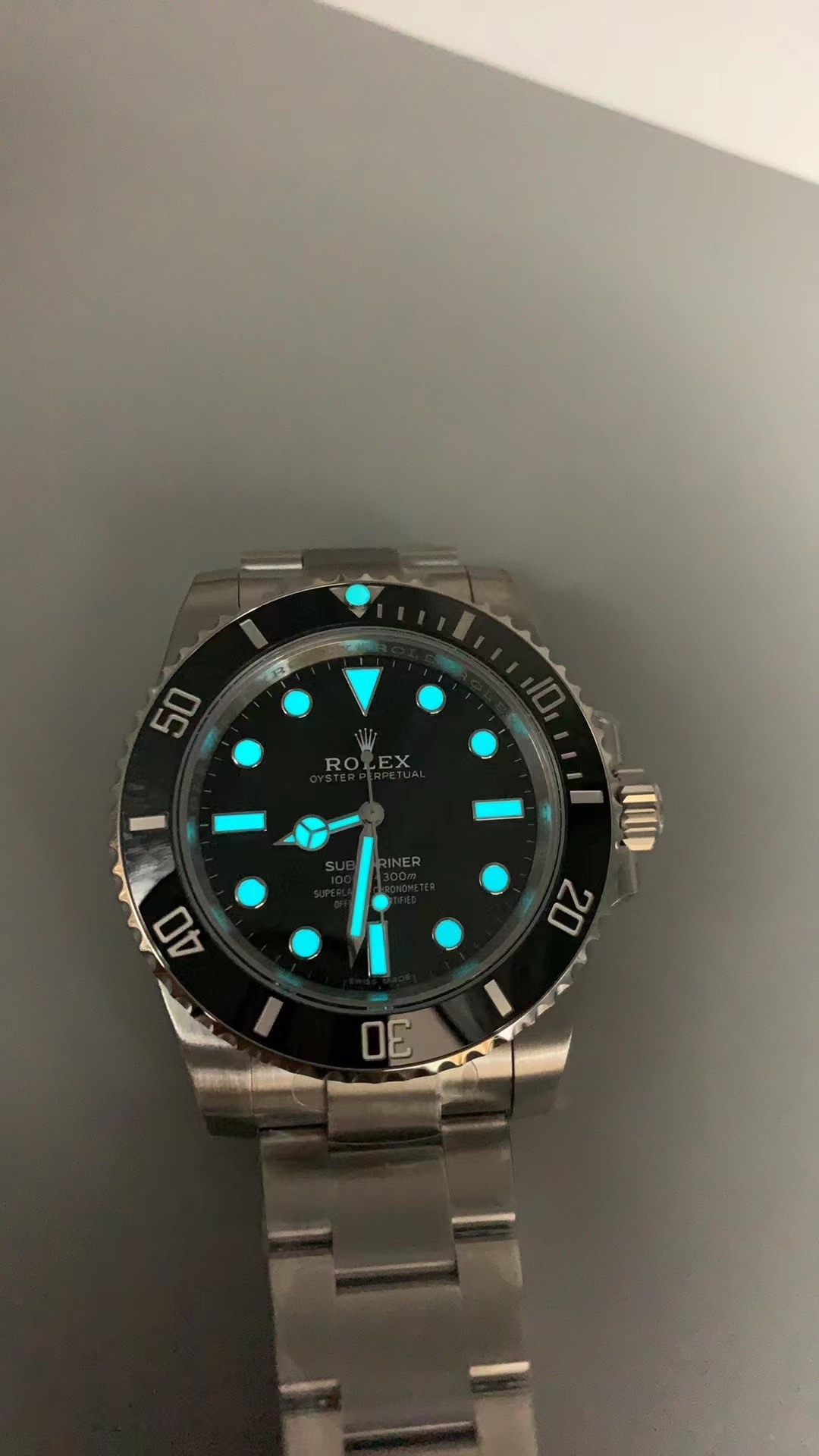 VSファクトリーメイド、40mm、デイトなしブラックサブマリーナ