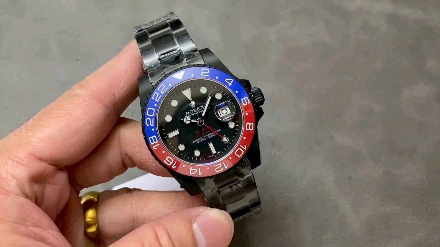 ブラーケン ロレックス ブラック化 グリニッジ 2836ムーブメント 40mm オールブラック コーラ