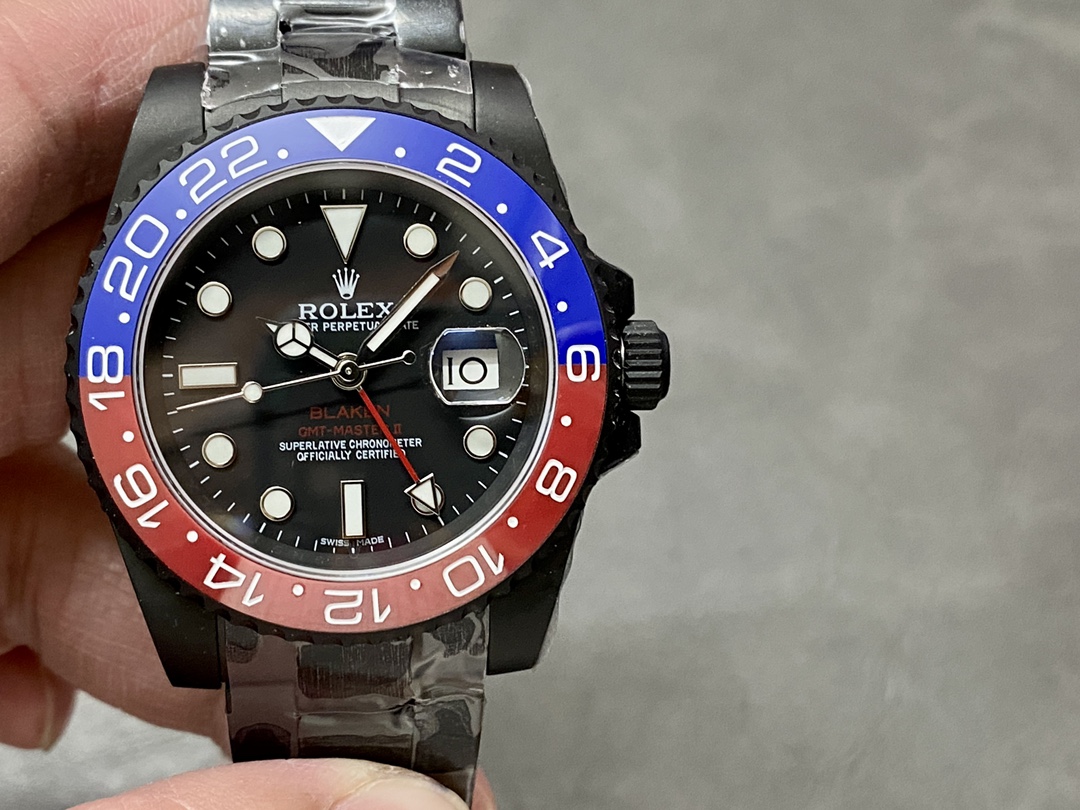 ブラーケン ロレックス ブラック化 グリニッジ 2836ムーブメント 40mm オールブラック コーラモデル