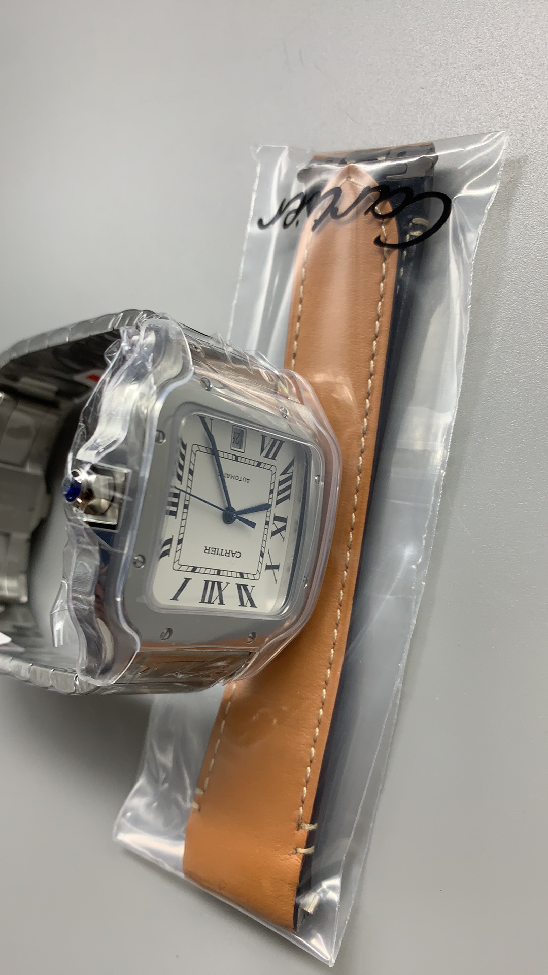 BV工房、40mm、サントスホワイトダイヤル