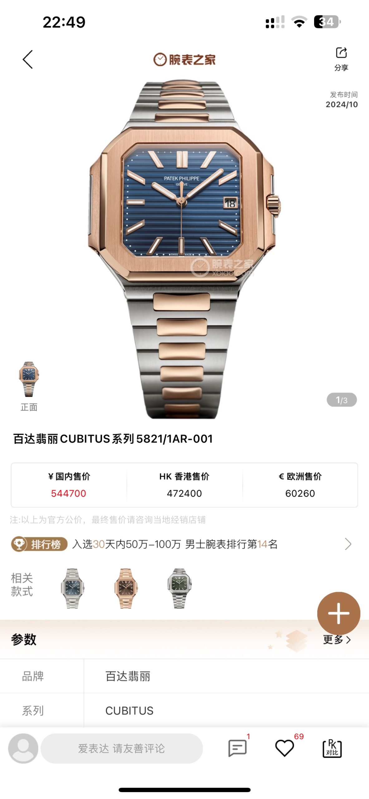 パテック・フィリップキュビタス 5821を徹底解析！スポーツフォルムウォッチの魅力とは？