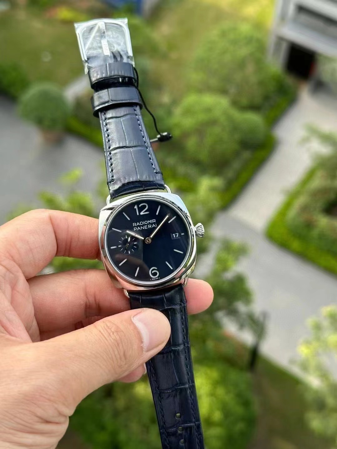 VS 新品 パネライPam 1293、直径40mm、鮮やかなブルーフェイス