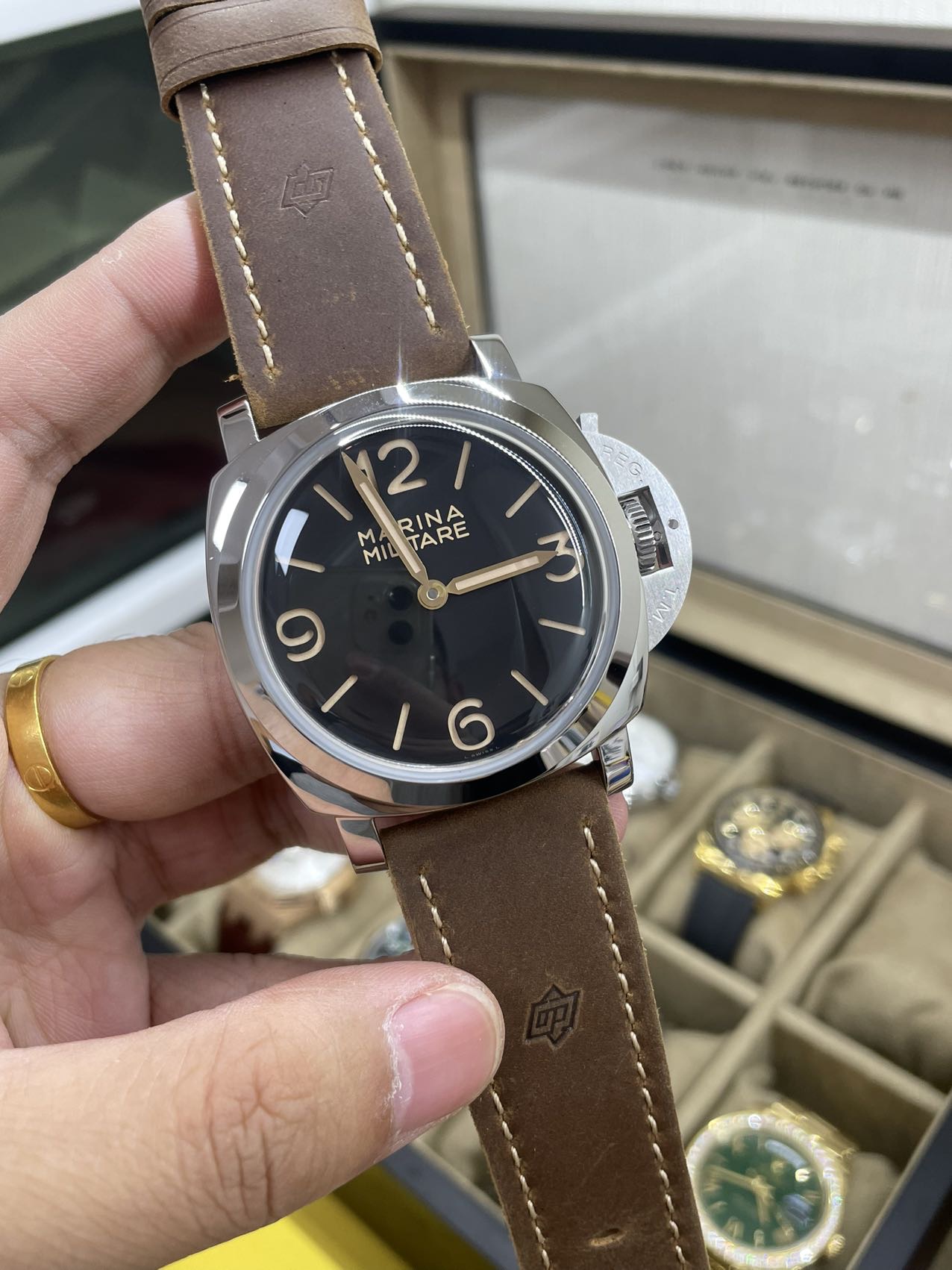 Hw沛673 バブルクリスタルレンズ手巻きパネライ47mm 高品質な作り