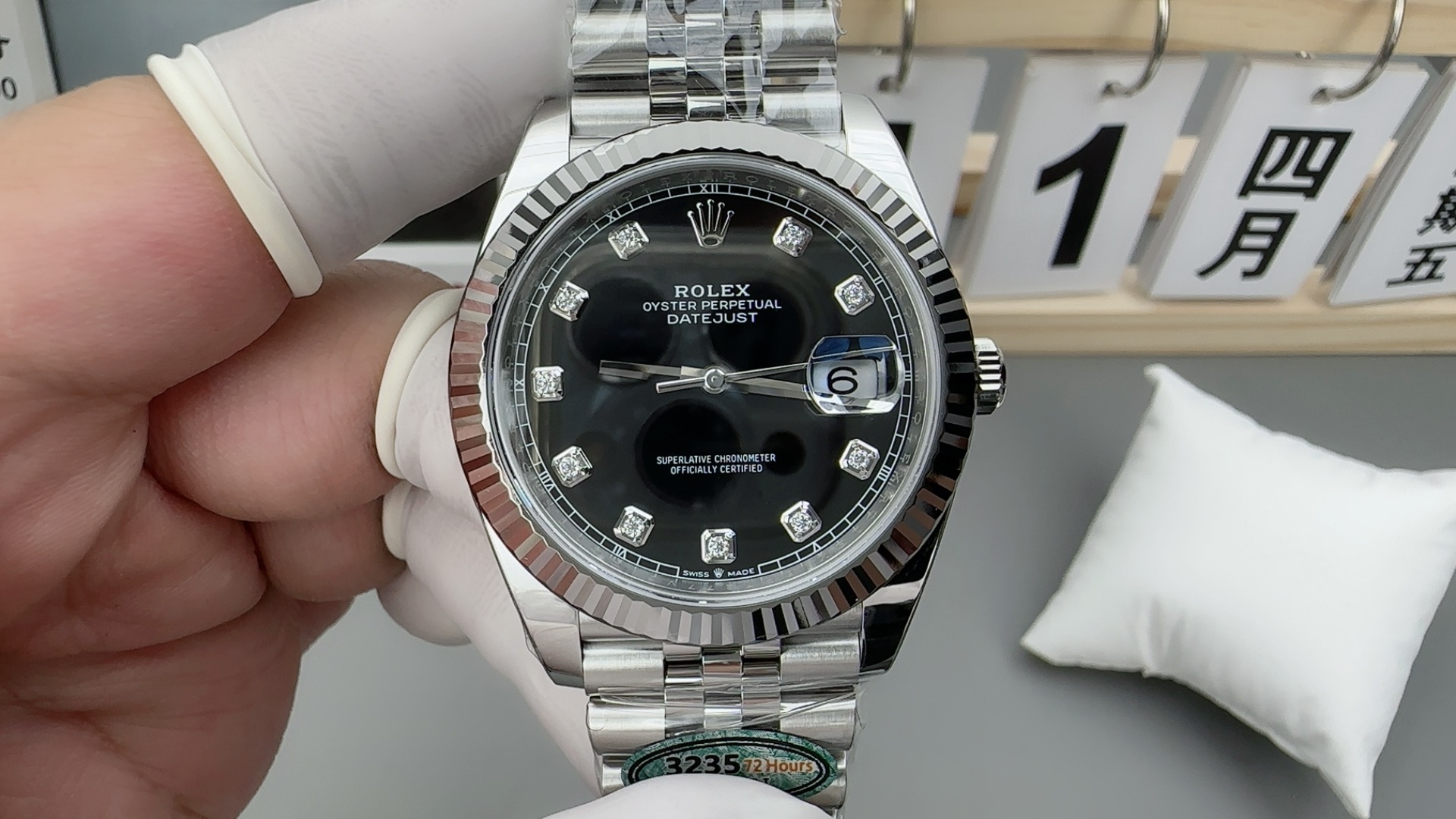 「クリーン 41mmブラックダイヤモンドデイトジャスト出荷実撮」