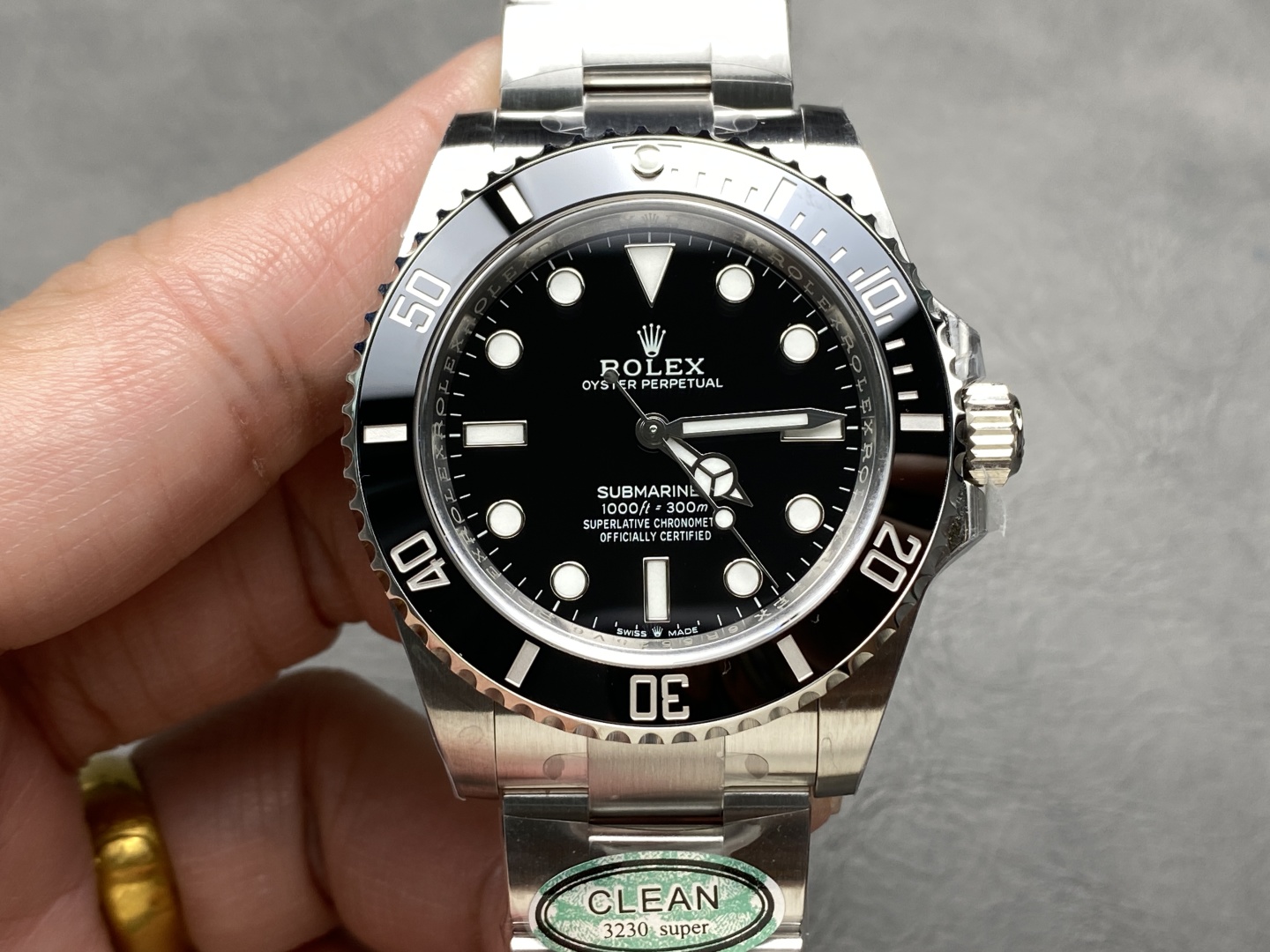 クリーン ロレックス ノーデイト ブラックサブマリーナ 41mm 3230ムーブメント