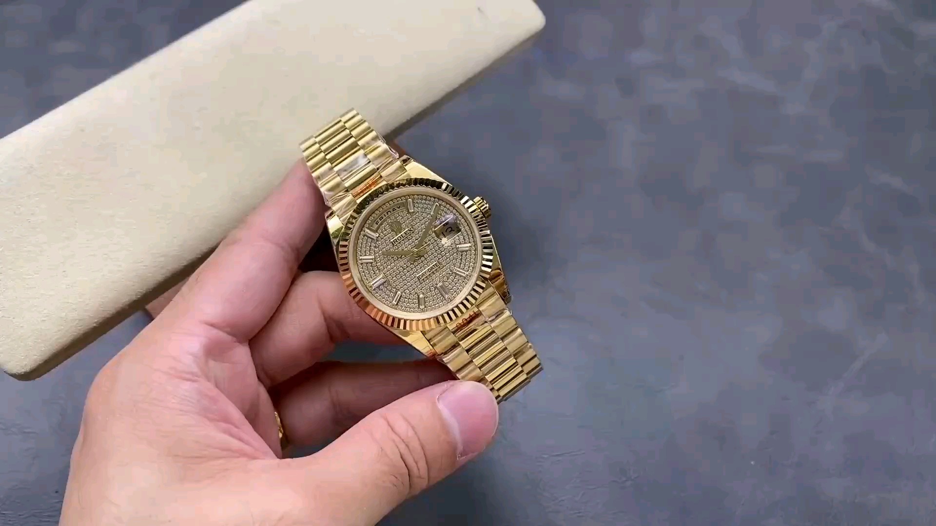 JVS バランス 重量 ロレックス フルダイヤモンド デイデイト 40mm 2836ムーブメント