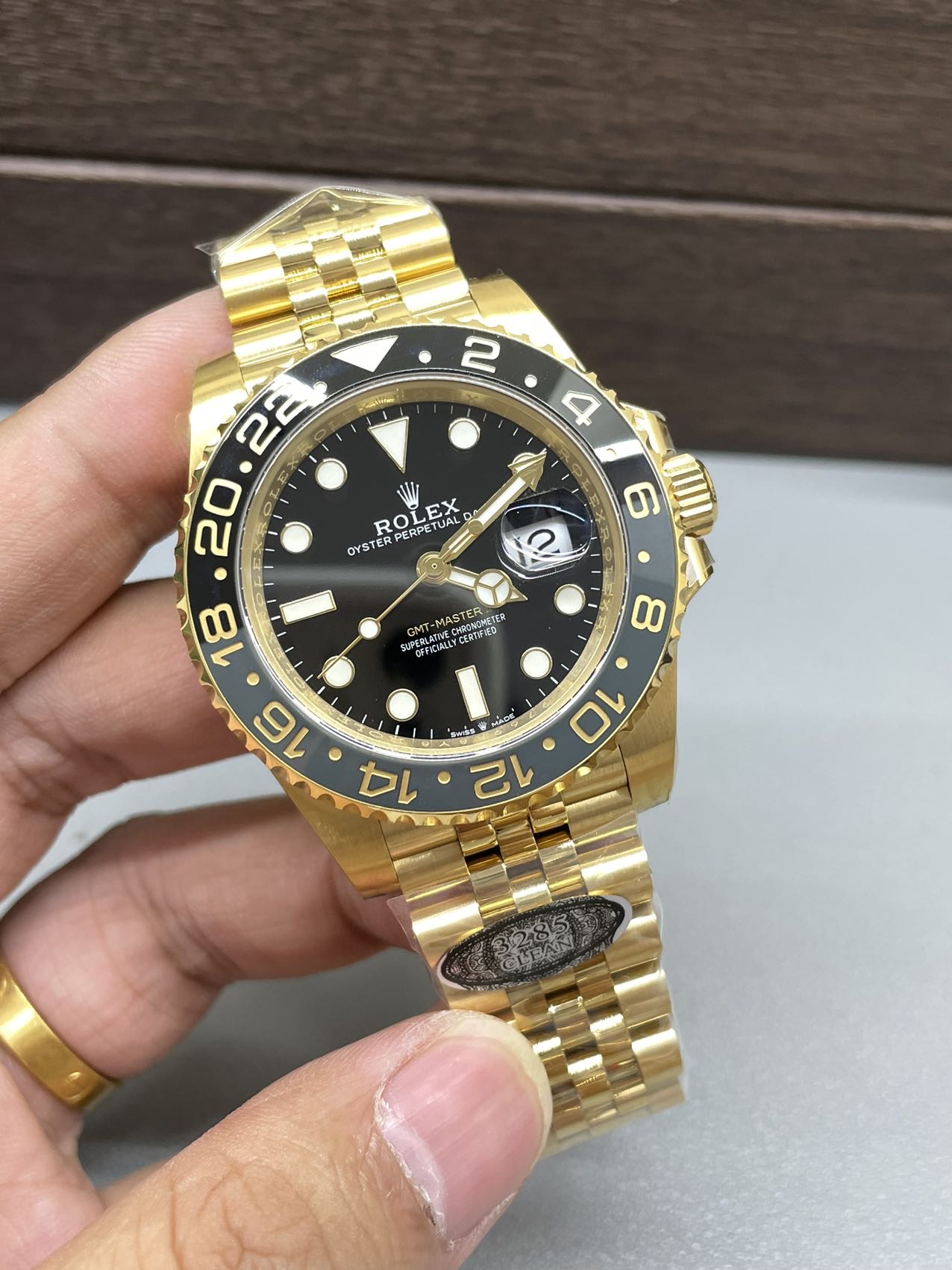 「クリーングリニッジGMT オールゴールドモデル、丹東3285ムーブメント、高品質」