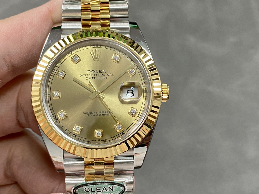 クリーンファクトリーメイド ロレックス デイトジャスト 41mm 側面ホワイト漏れなし 3235ムーブメント