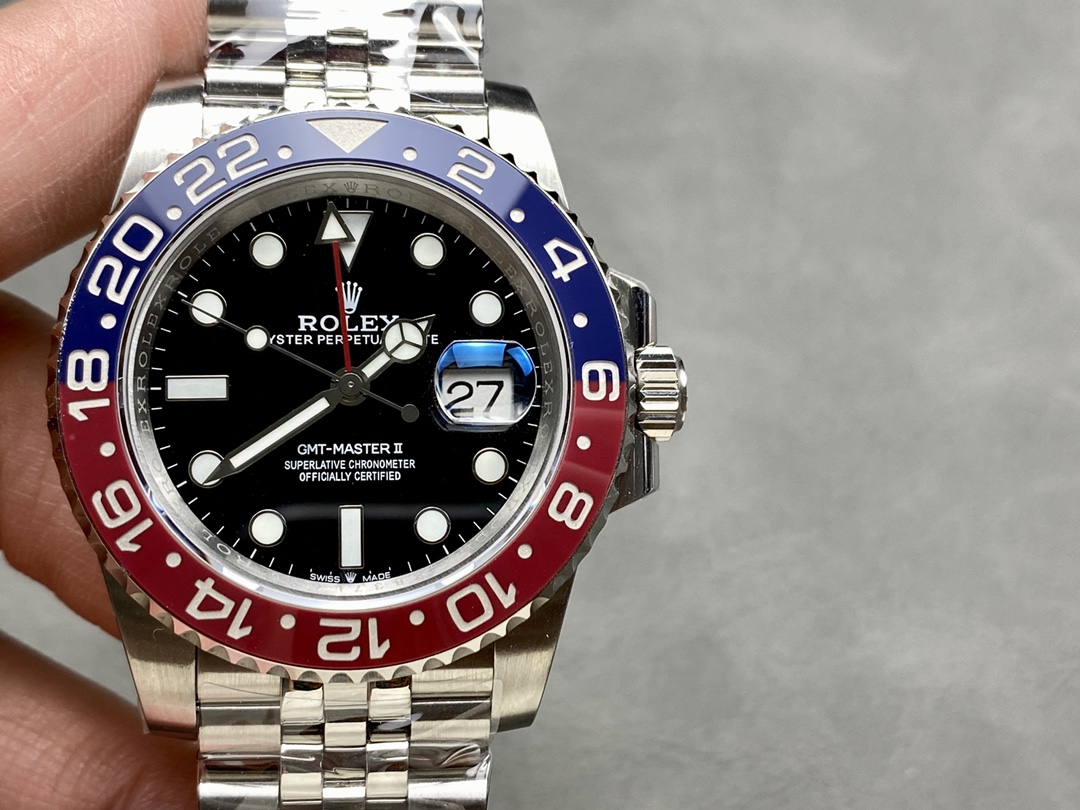 コストパフォーマンス抜群 ロレックス GMTマスター 3186/3285ムーブメント 904Lステンレススチール 40mm
