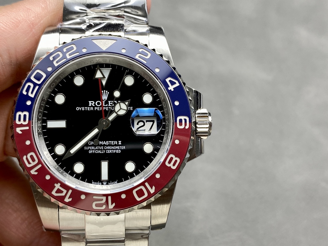 コストパフォーマンス抜群 ロレックス GMTマスター 3186/3285ムーブメント 904Lステンレススチール 40mm