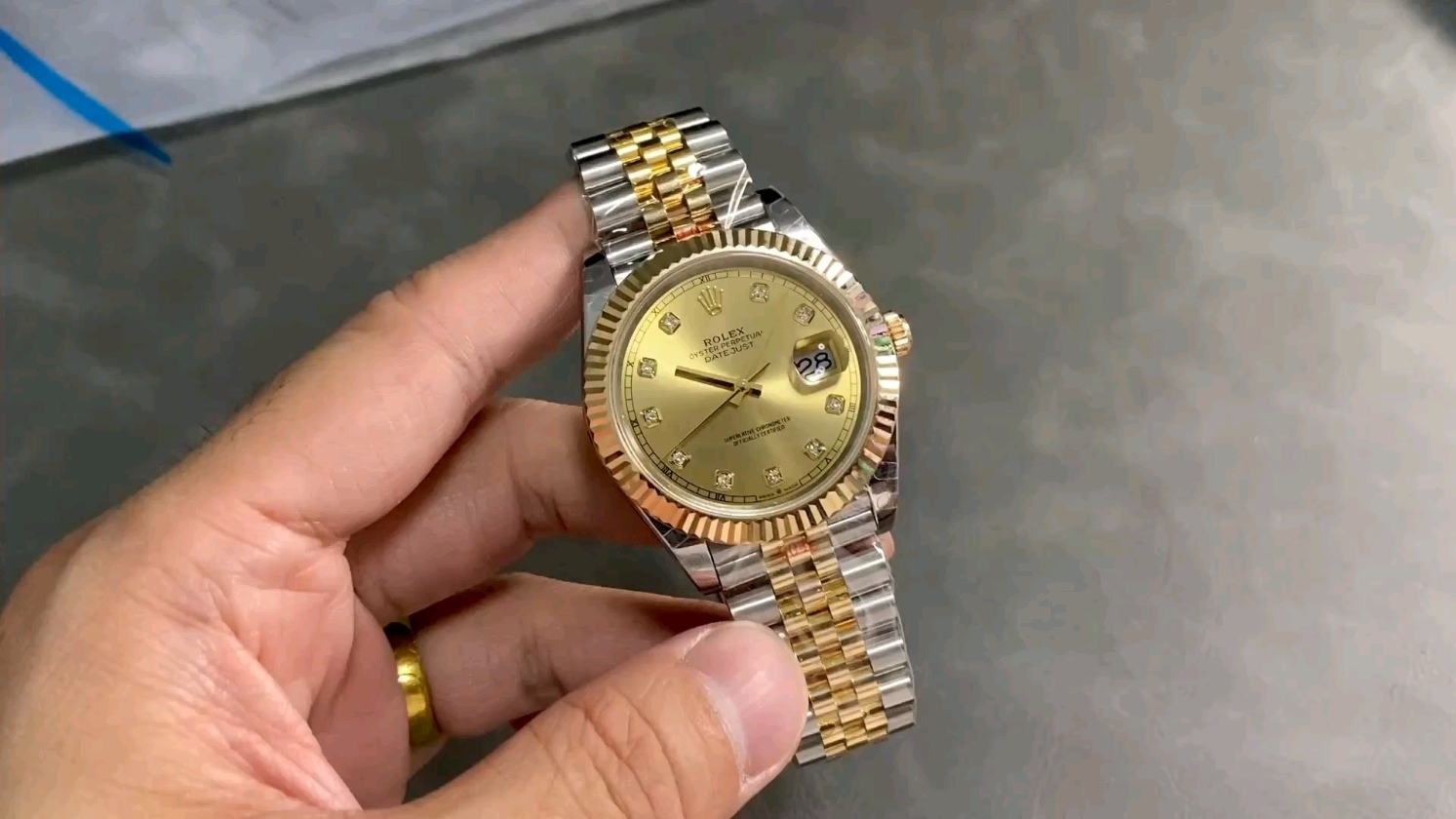 「GM 18K金メッキ ロレックス デイトジャスト 41mm 3235ムーブメント」