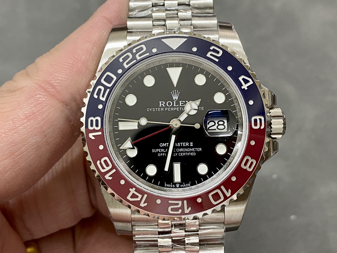 コストパフォーマンス抜群 ロレックス GMTマスター 3186/3285ムーブメント 904Lステンレススチール 40mm