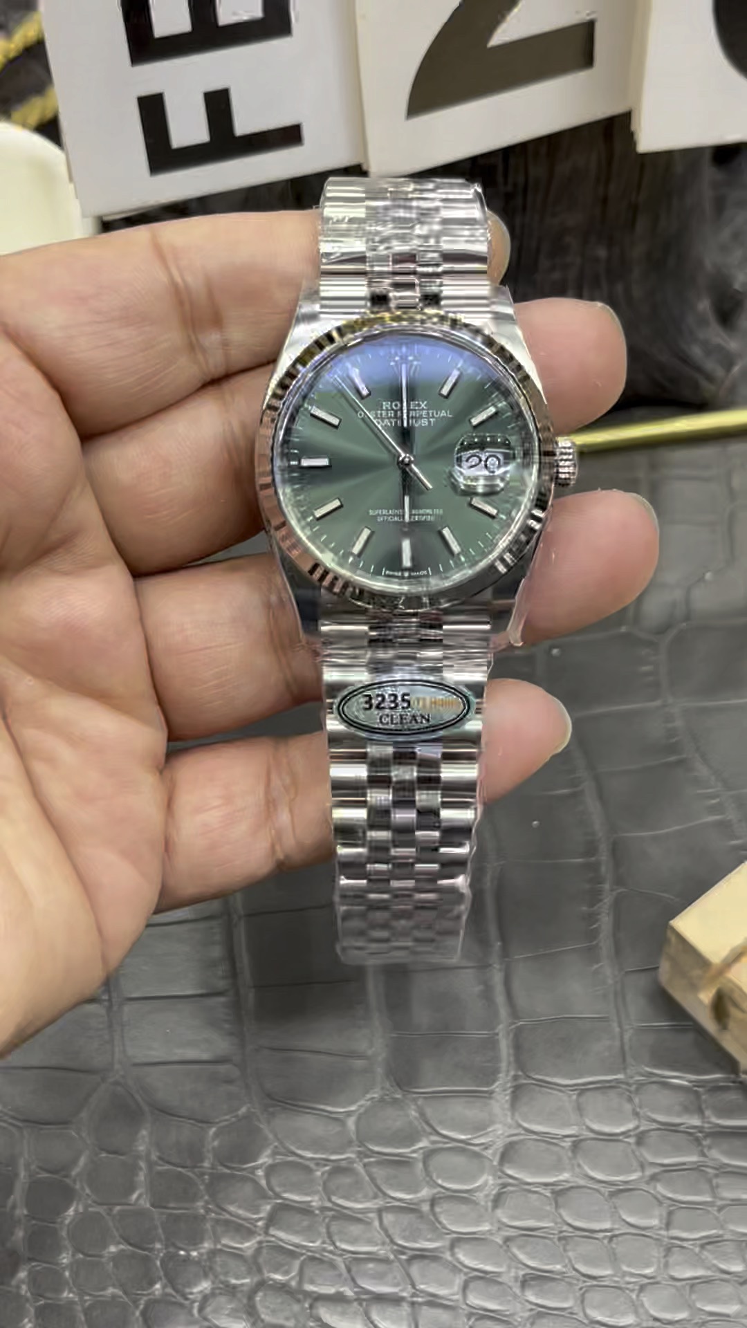 「ロレックス デイトジャストシリーズ/36mm グリーンデイトジャスト/上海3235改丹東フルオートメカニカル」