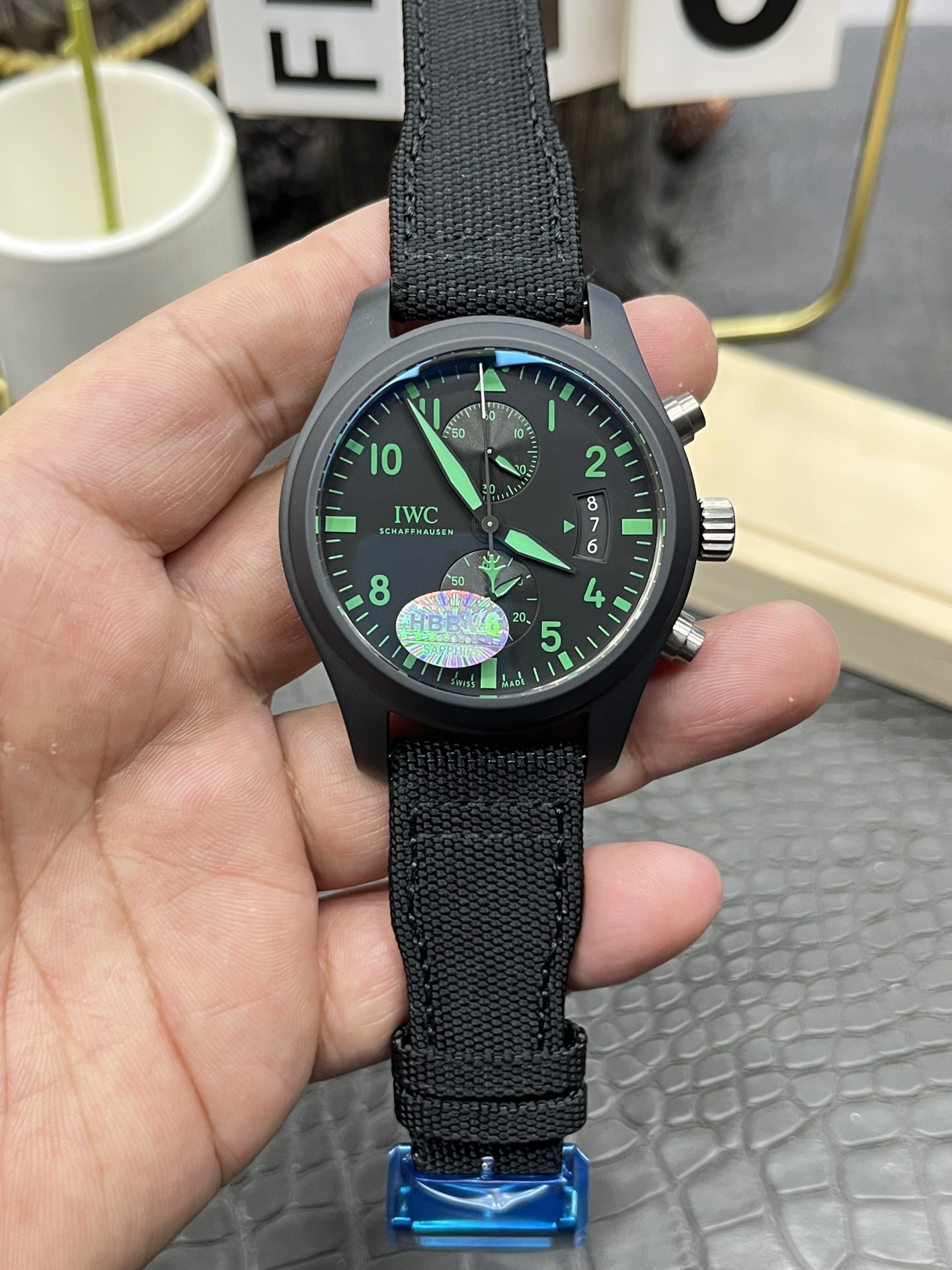 V6IWCオールセラミックスピットファイア戦闘機/41mm*15.3mm/上海7750フルオートマチッククロノグラフムーブメント