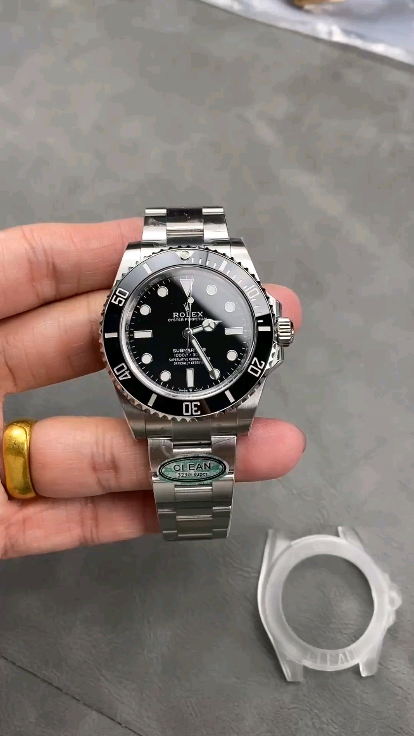 クリーン ロレックス ノンデイトブラックサブマリーナ 41mm 3230ムーブメント