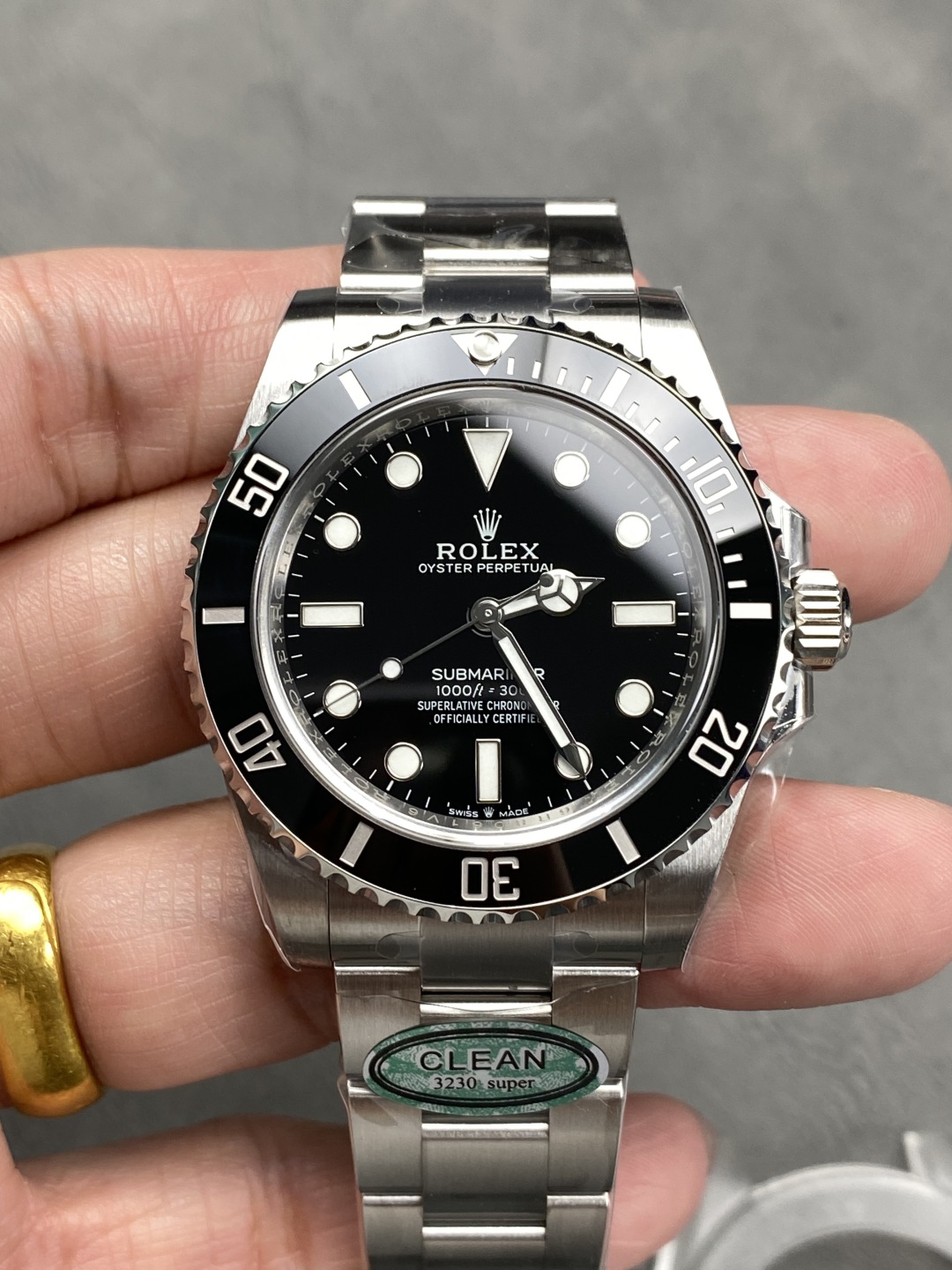 クリーン ロレックス ノンデイト ブラックサブマーイナー 41mm 3230ムーブメント